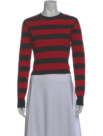 Pre-owned Milly Striped Crew Neck Sweater In Multi