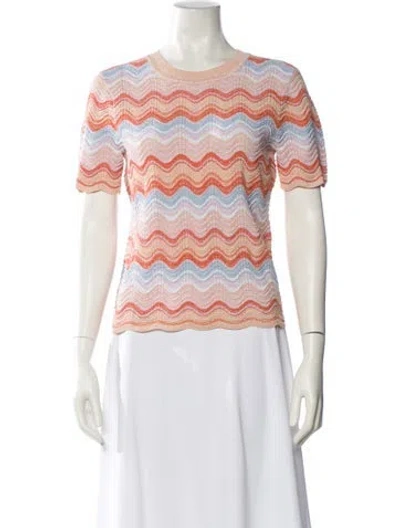 Pre-owned Milly Striped Crew Neck Sweater W/ Tags In Multi