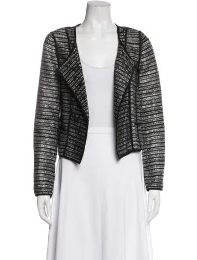 Pre-owned Milly Striped Evening Jacket In Black