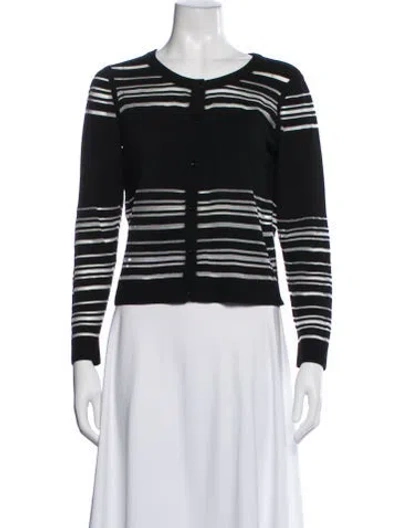 Pre-owned Milly Striped Jacket In Black