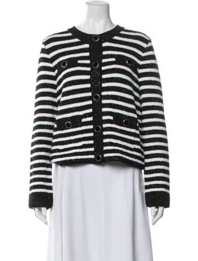 Pre-owned Milly Striped Jacket In Black