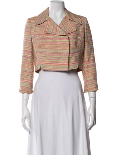 Pre-owned Milly Striped Jacket In Pink