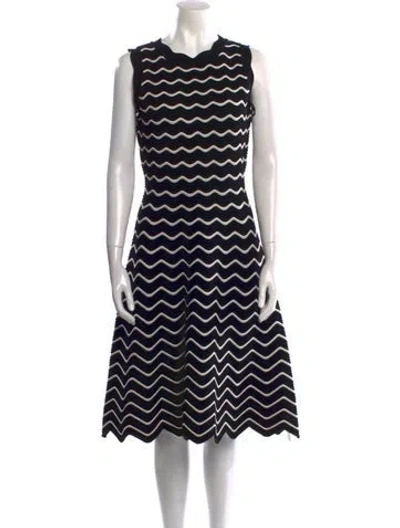 Pre-owned Milly Striped Knee-length Dress In Black