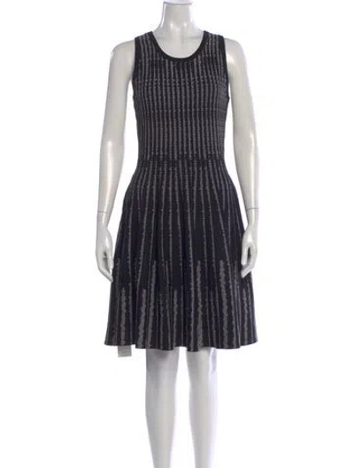Pre-owned Milly Striped Knee-length Dress In Black