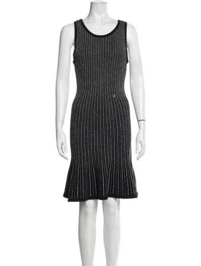 Pre-owned Milly Striped Knee-length Dress In Black