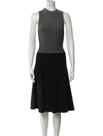 Pre-owned Milly Striped Knee-length Dress In Black/white