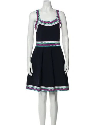 Pre-owned Milly Striped Knee-length Dress In Blue