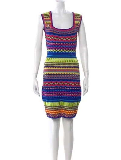Pre-owned Milly Striped Knee-length Dress In Blue