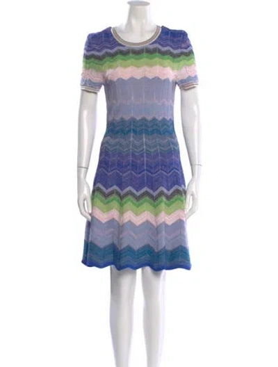 Pre-owned Milly Striped Knee-length Dress In Blue