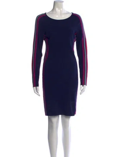 Pre-owned Milly Striped Knee-length Dress In Blue