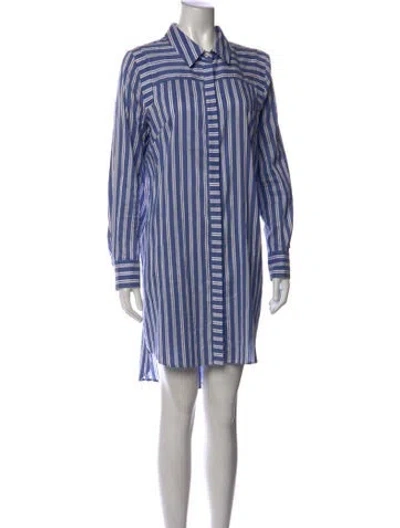 Pre-owned Milly Striped Knee-length Dress In Blue