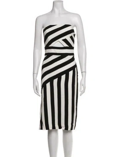 Pre-owned Milly Striped Knee-length Dress In Blue