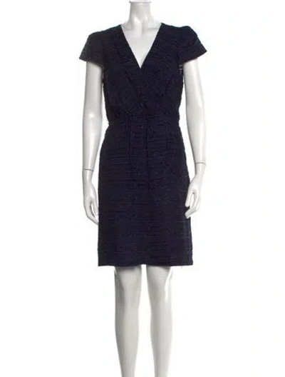 Pre-owned Milly Striped Knee-length Dress In Blue/metallic