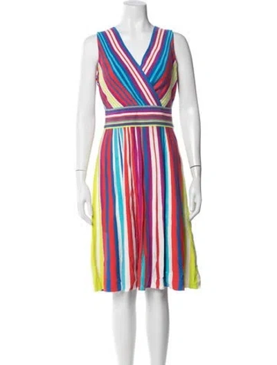 Pre-owned Milly Striped Knee-length Dress In Multicolor