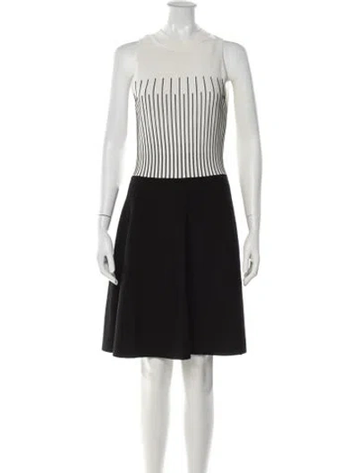Pre-owned Milly Striped Knee-length Dress In Neutral