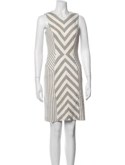 Pre-owned Milly Striped Knee-length Dress In Neutral