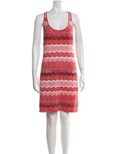 Pre-owned Milly Striped Knee-length Dress In Orange