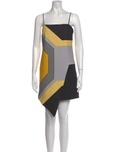 Pre-owned Milly Striped Knee-length Dress W/ Tags In Black