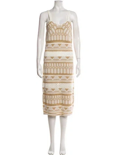 Pre-owned Milly Striped Knee-length Dress In White