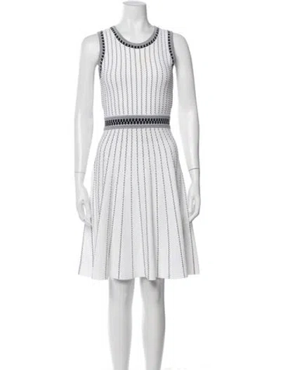 Pre-owned Milly Striped Knee-length Dress In White
