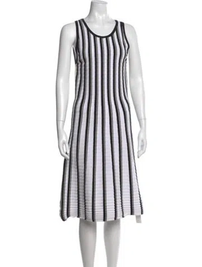 Pre-owned Milly Striped Knee-length Dress In White