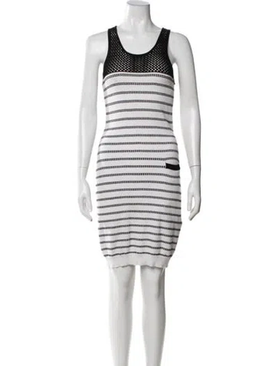 Pre-owned Milly Striped Knee-length Dress In White