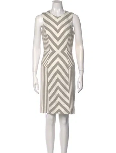 Pre-owned Milly Striped Long Dress In Neutral