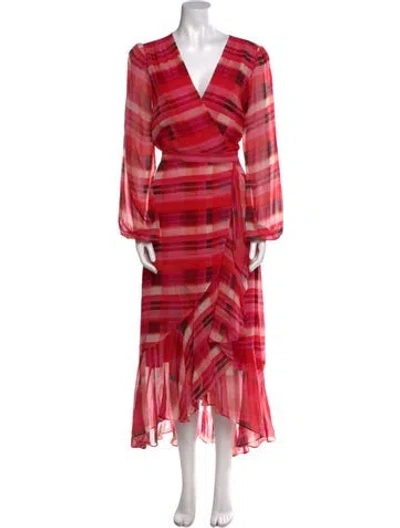 Pre-owned Milly Striped Long Dress In Pink