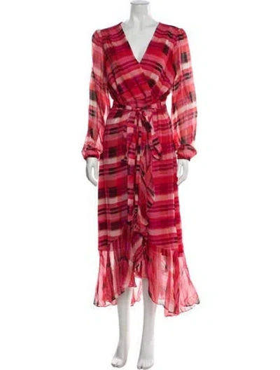 Pre-owned Milly Striped Long Dress In Pink
