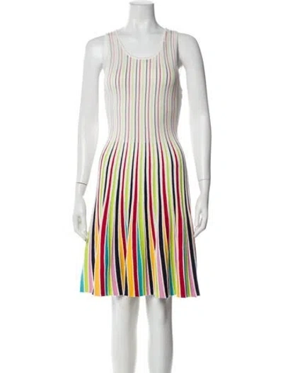 Pre-owned Milly Striped Long Dress W/ Tags In White