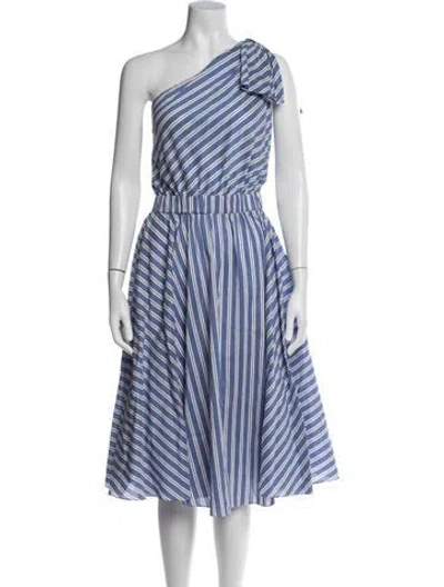 Pre-owned Milly Striped Midi Length Dress In Multi