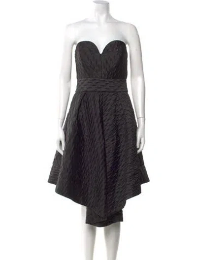 Pre-owned Milly Striped Mini Dress In Black