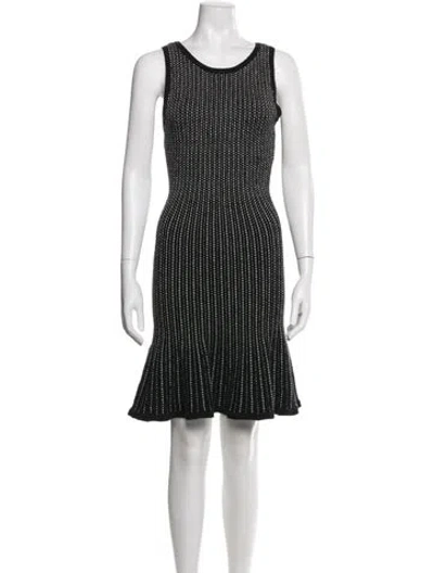 Pre-owned Milly Striped Mini Dress In Black