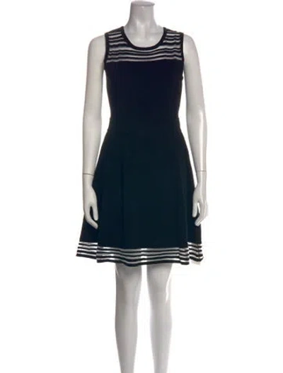 Pre-owned Milly Striped Mini Dress In Black