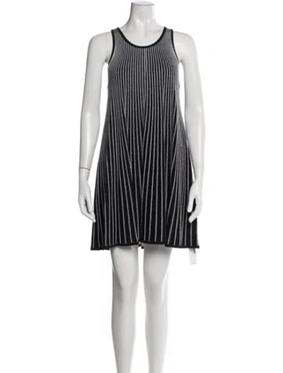 Pre-owned Milly Striped Mini Dress In Black/grey
