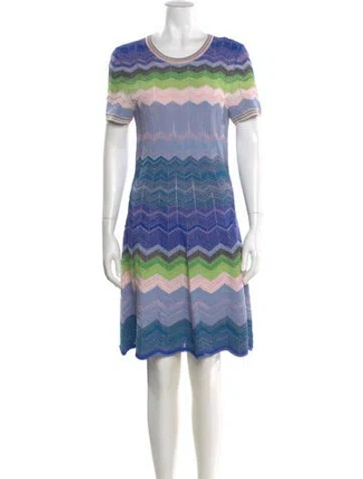 Pre-owned Milly Striped Mini Dress In Blue