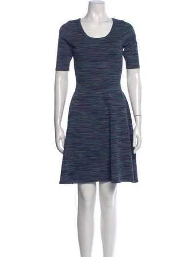 Pre-owned Milly Striped Mini Dress In Blue