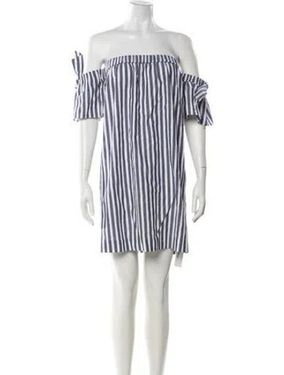 Pre-owned Milly Striped Mini Dress In Blue