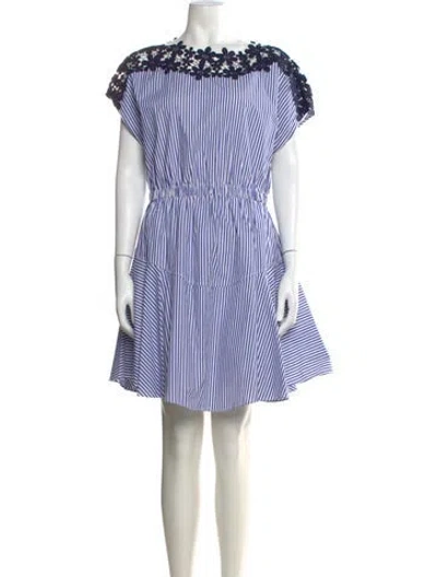 Pre-owned Milly Striped Mini Dress In Blue