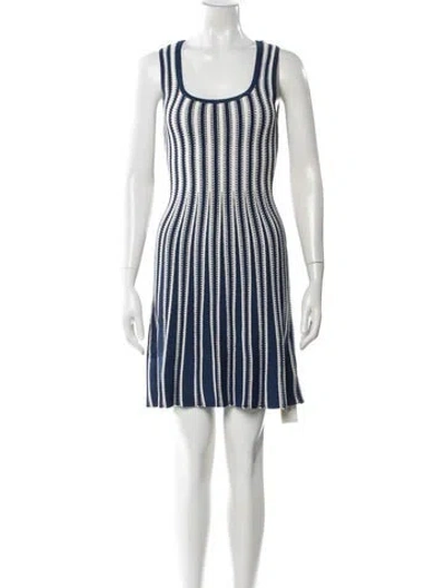 Pre-owned Milly Striped Mini Dress In Blue