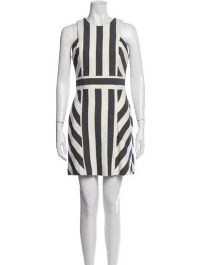 Pre-owned Milly Striped Mini Dress In Blue