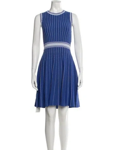 Pre-owned Milly Striped Mini Dress In Blue