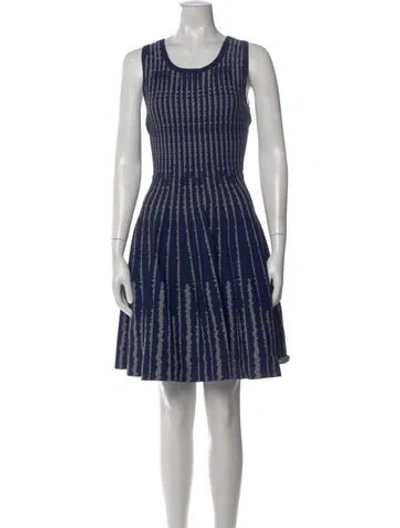 Pre-owned Milly Striped Mini Dress In Blue
