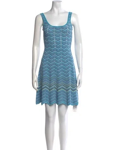 Pre-owned Milly Striped Mini Dress In Blue