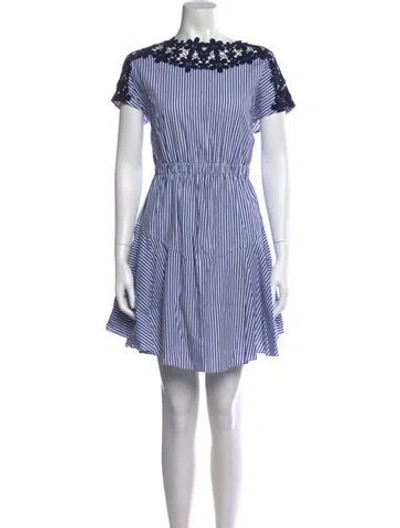Pre-owned Milly Striped Mini Dress In Blue