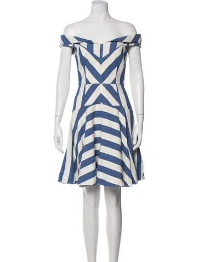 Pre-owned Milly Striped Mini Dress In Blue