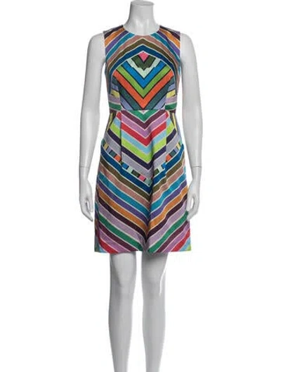 Pre-owned Milly Striped Mini Dress In Blue
