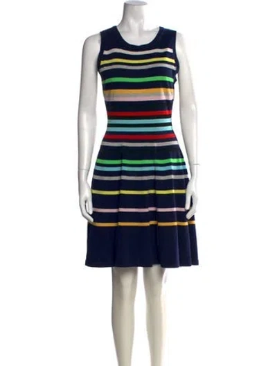 Pre-owned Milly Striped Mini Dress In Blue