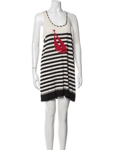 Pre-owned Milly Striped Mini Dress In Blue
