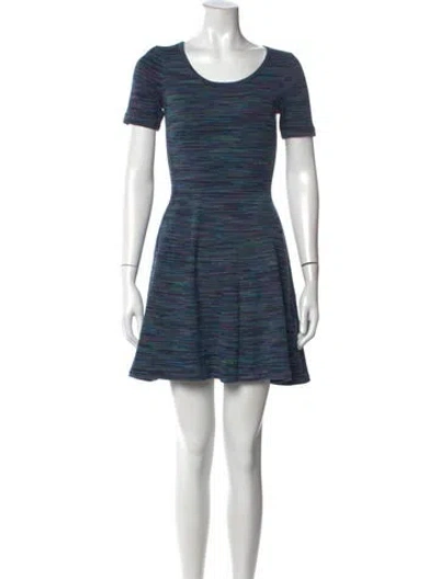Pre-owned Milly Striped Mini Dress In Blue